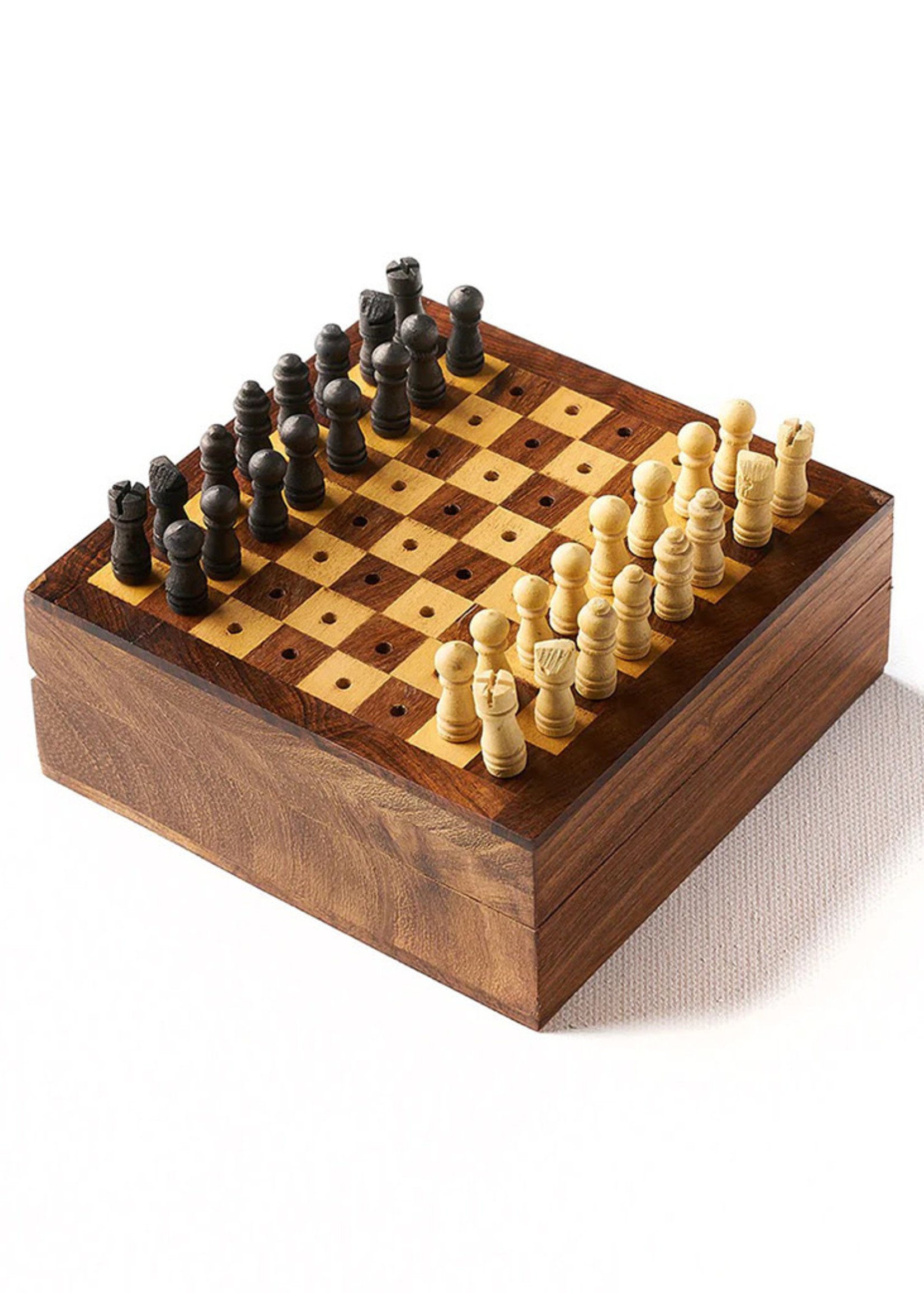 Boxed Wooden Chess Set, Gift Chess Set, Handmade Chess Board