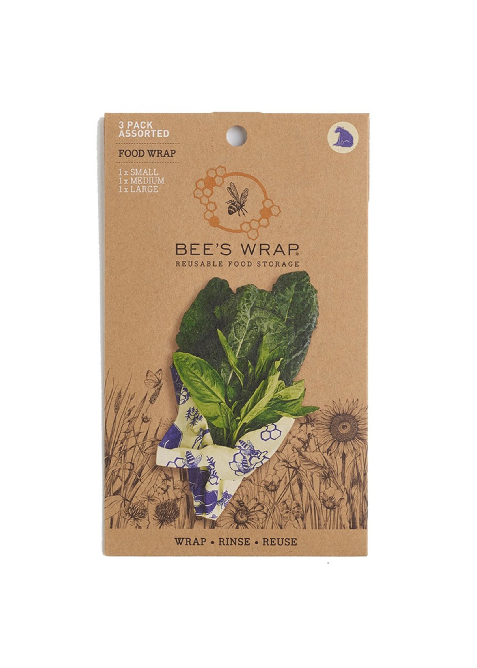Bee's Wrap Bees and Bears Food Wrap Set of 3