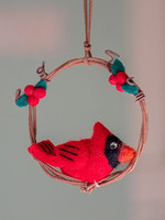 dZi FINAL SALE - Mini Wreath Cardinal Ornament