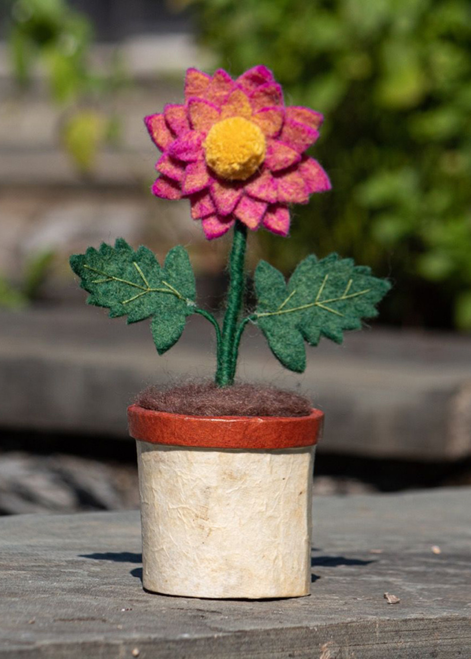 dZi Potted Felt Dahlia Flower