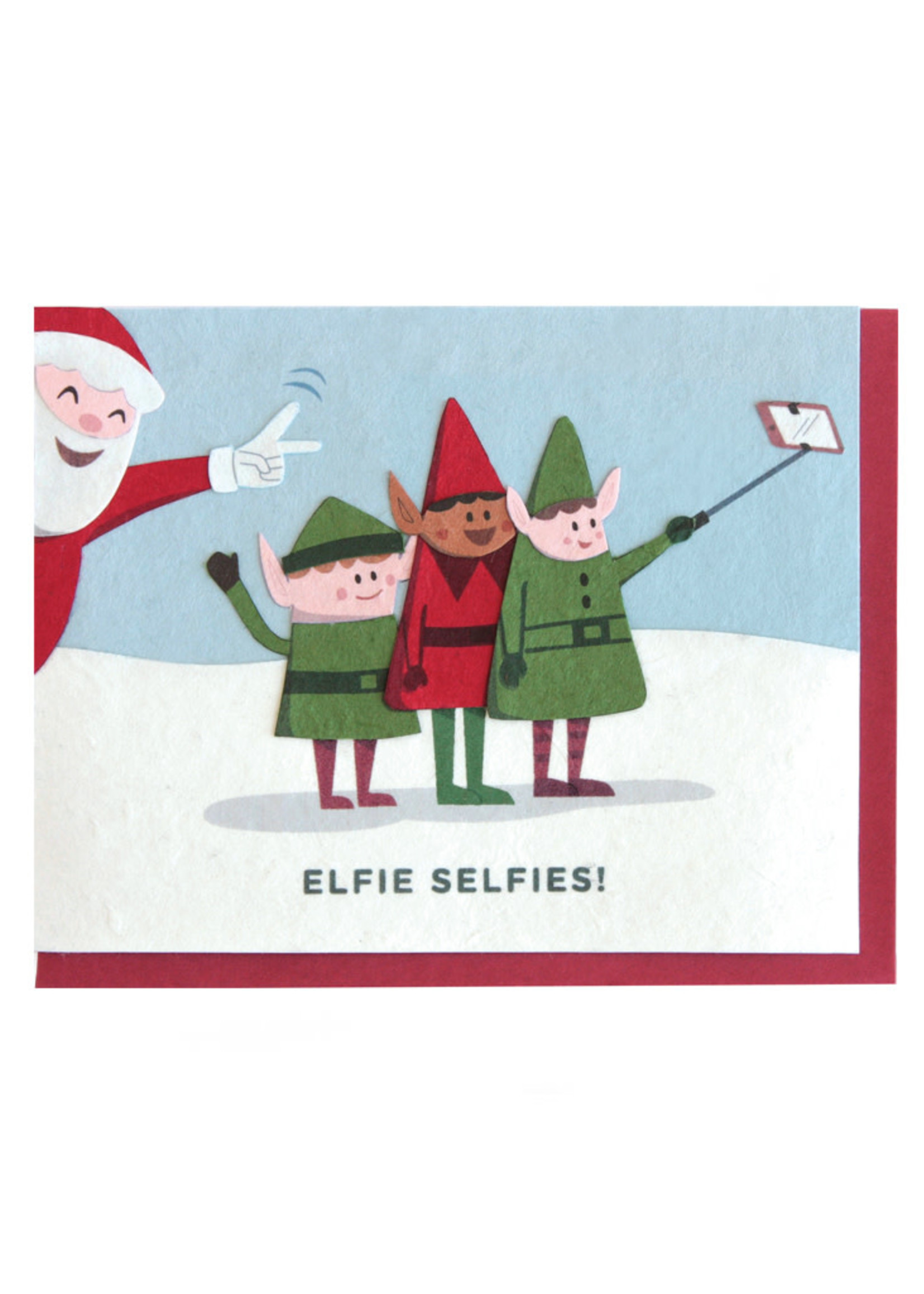 Good Paper Elfie Selfies Card