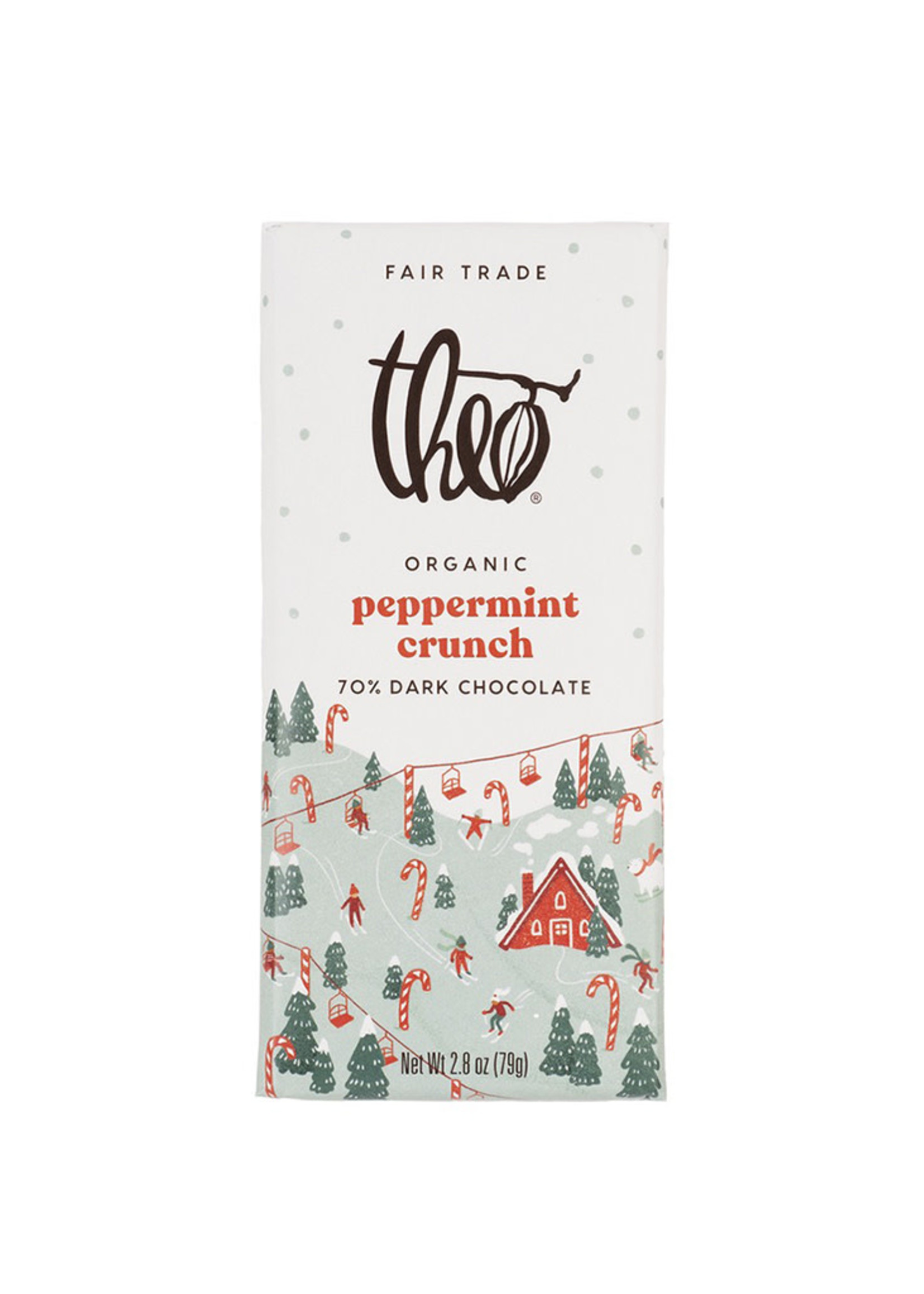 Theo Chocolate Peppermint Crunch 70% Dark Chocolate Bar