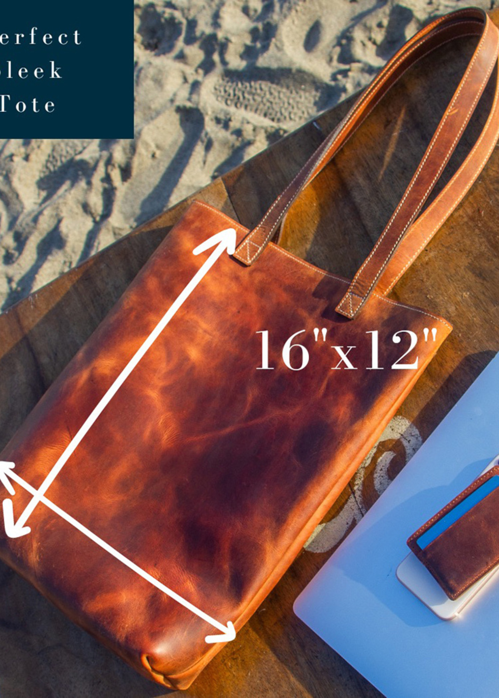 Perfect in Leather Tote Bag - Saddle Brown