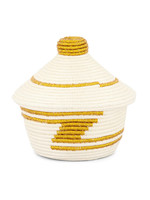 Kazi White & Gold Lidded Basket Box