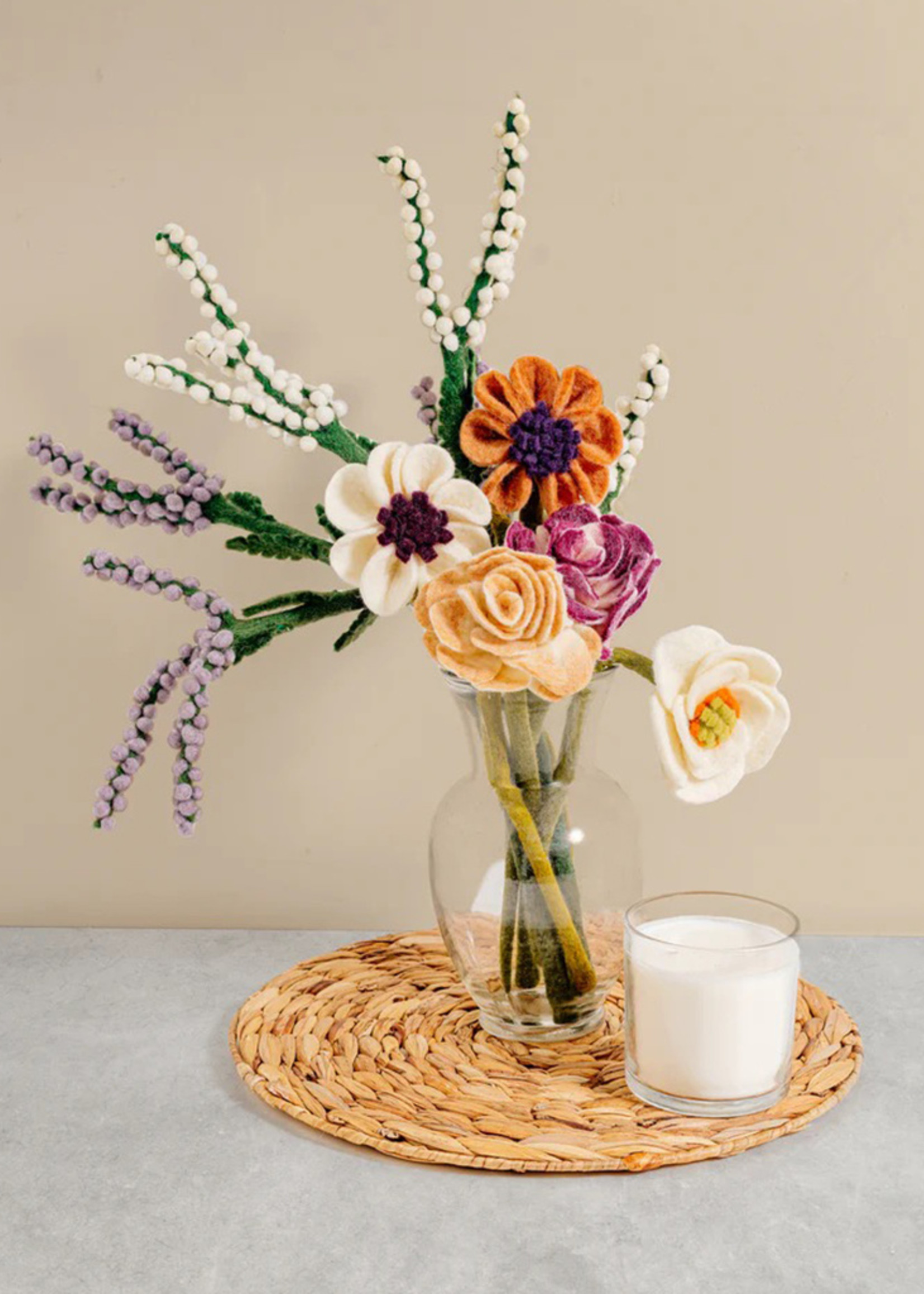 Global Goods Partners Felt Ranunculus Flower