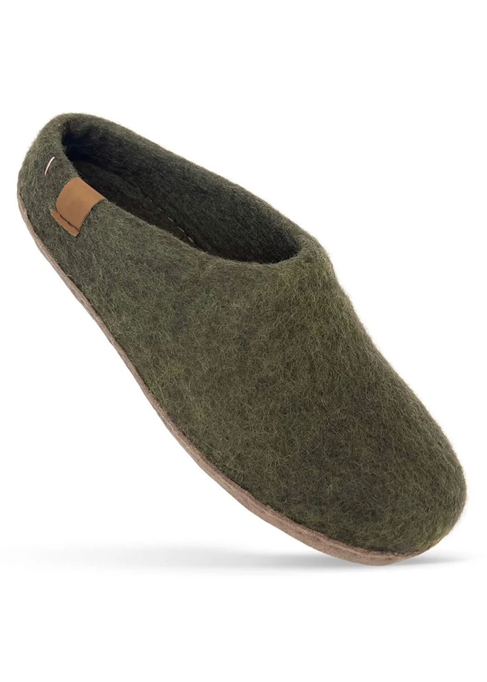 Baabushka Camo Green Wool Slippers