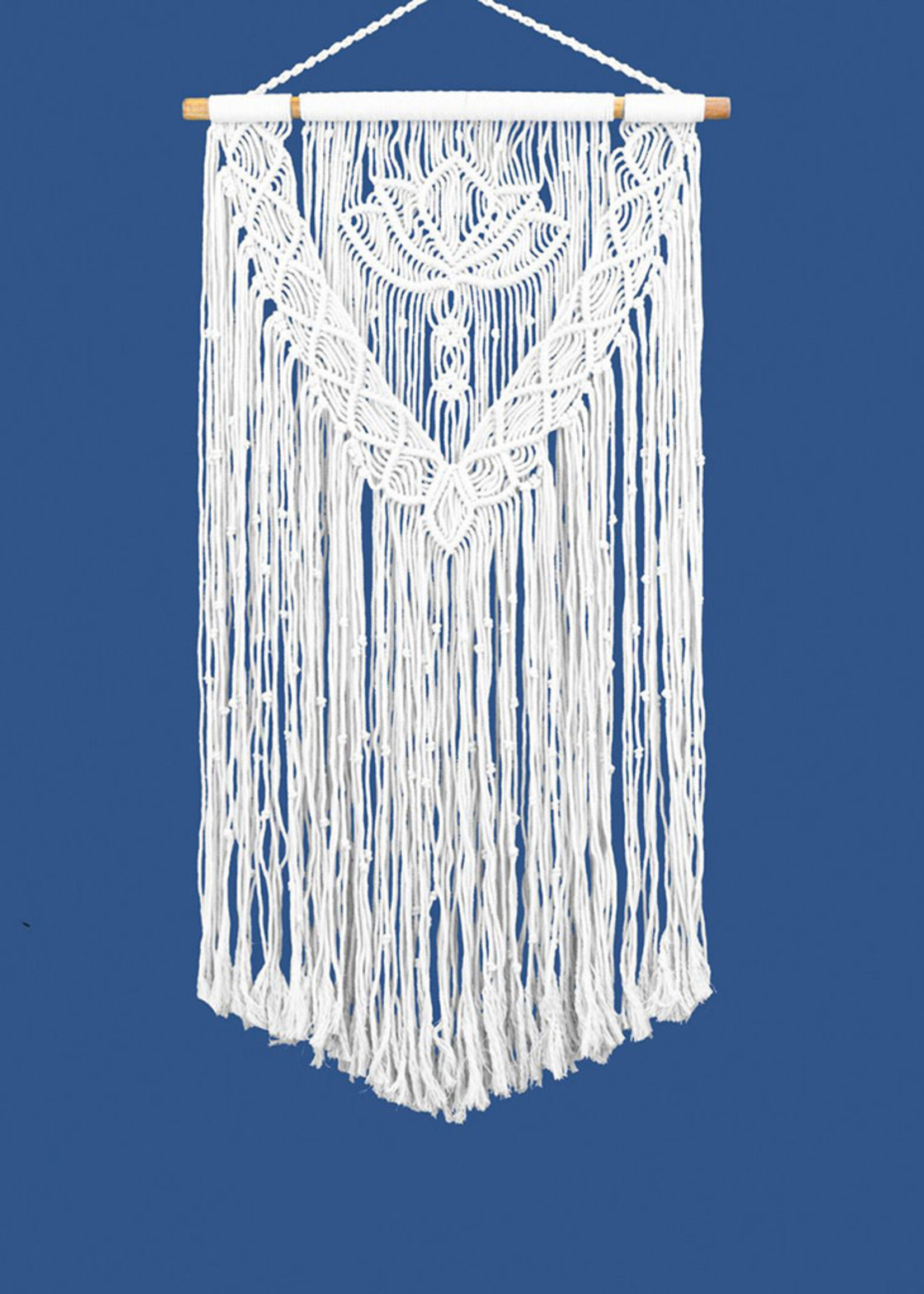 dZi FINAL SALE - Macrame Lotus Swag Wall Hanging