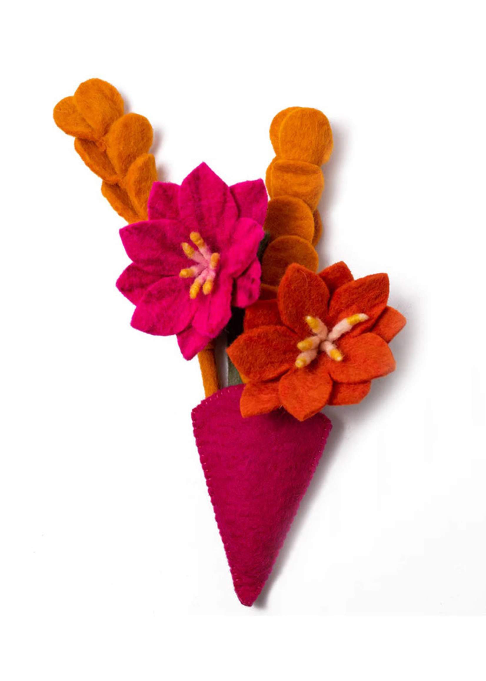 Felt Flower Brooch, 100% Natural Wool