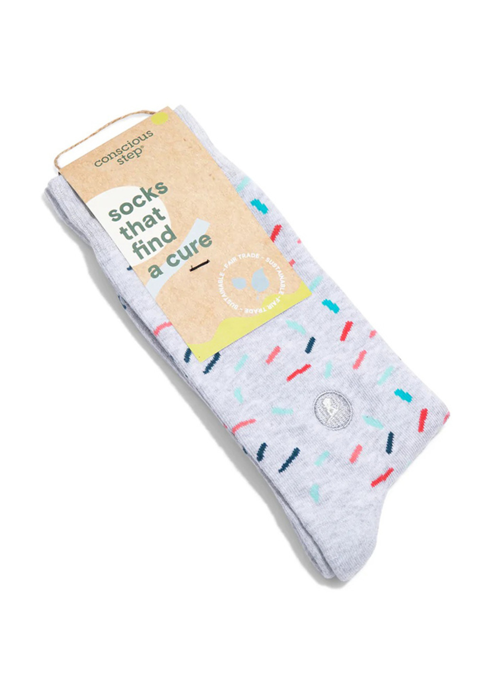 Conscious Step Women's Confetti Sprinkle Socks That Find a Cure