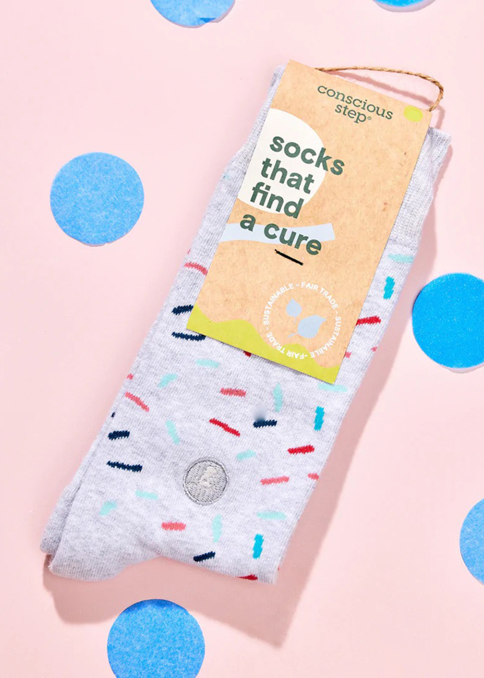 Conscious Step Women's Confetti Sprinkle Socks That Find a Cure