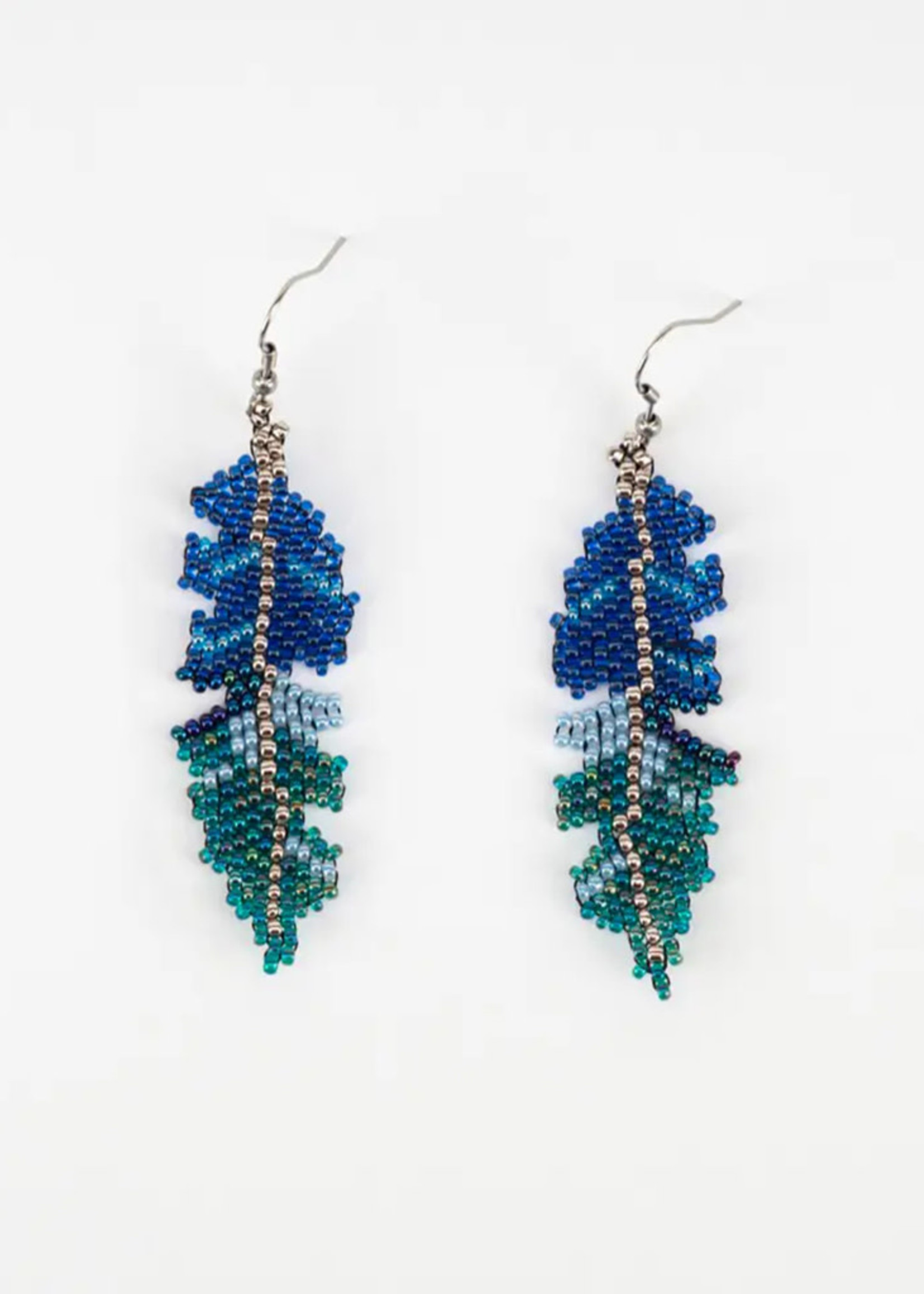 Beaded Feather Earrings.