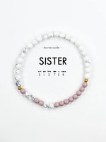 Ethic Goods Morse Code SISTER Bracelet - Howlite & Lilac