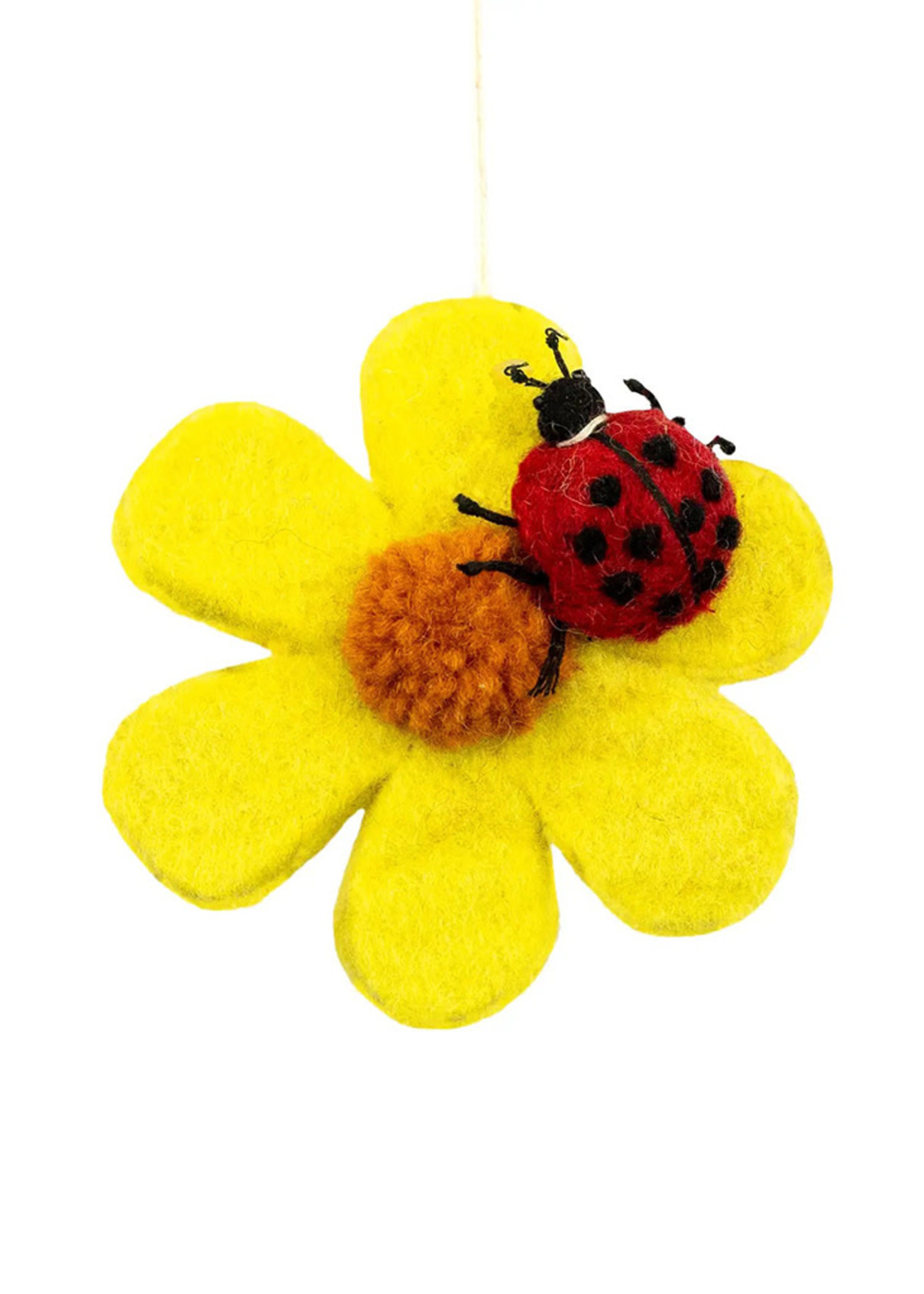 dZi Ladybug Bloom Felt Ornament