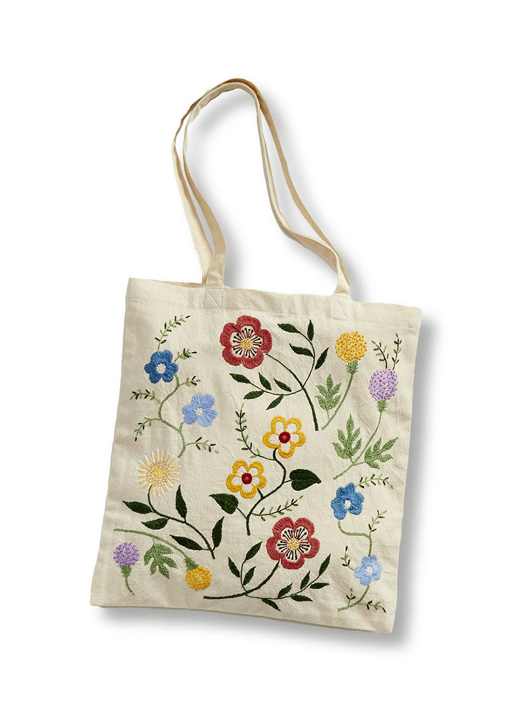 Blue wildflower tote bag – makeandtell