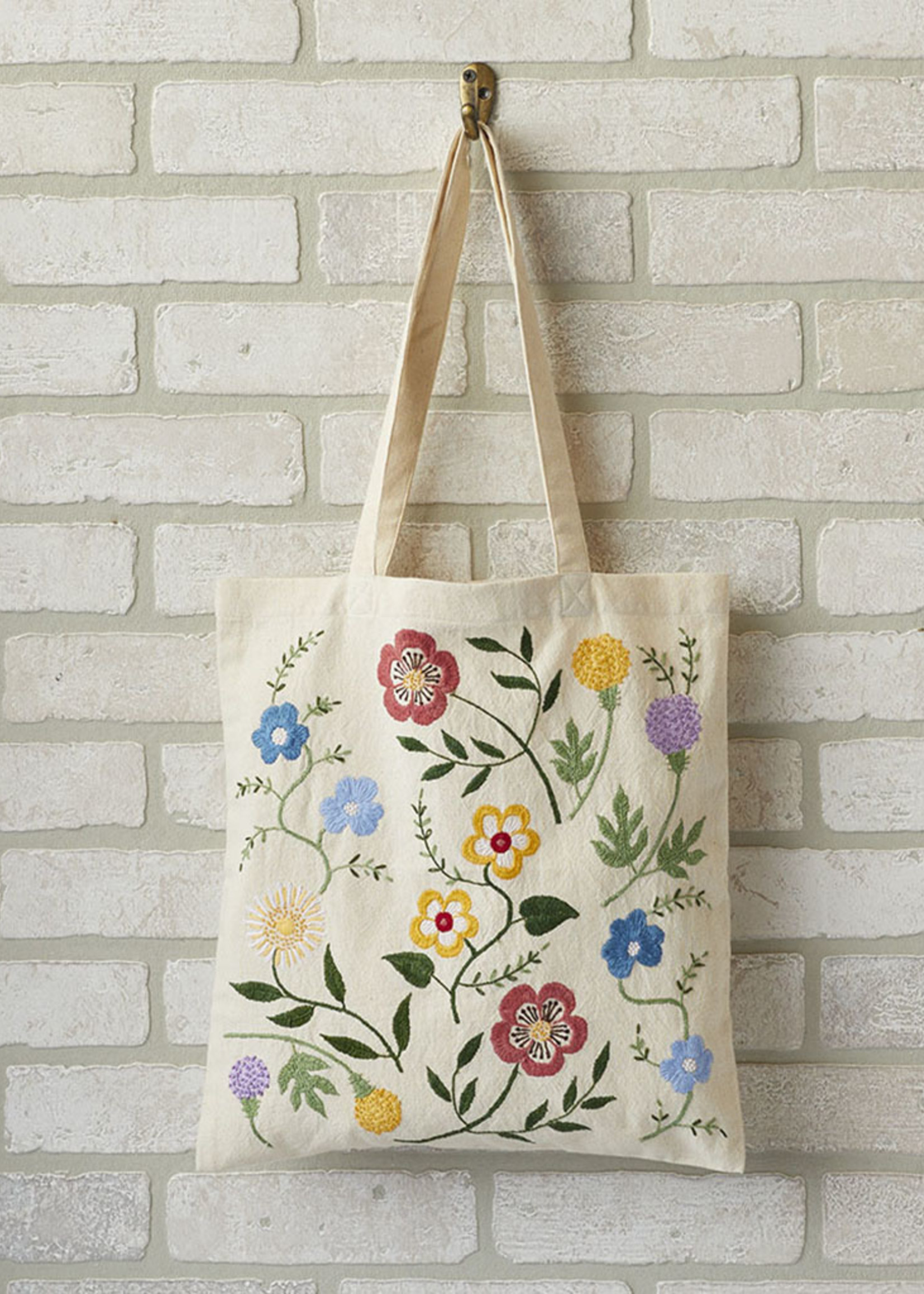 SERRV Wildflower Embroidered Tote Bag