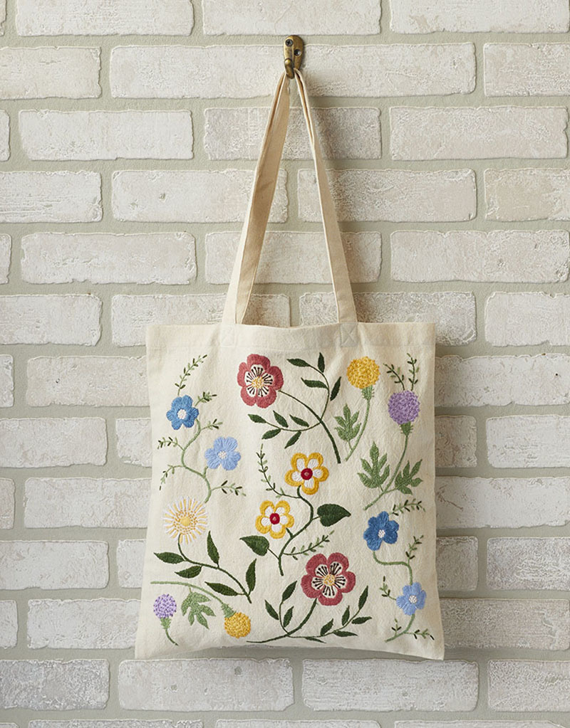 Tote Bag With Flowers Hand Embroidery, Hand-embroidered Bag Made of  Turquoise Fabric Has Long Handles, Linen Market Durable Shoulder Bag 