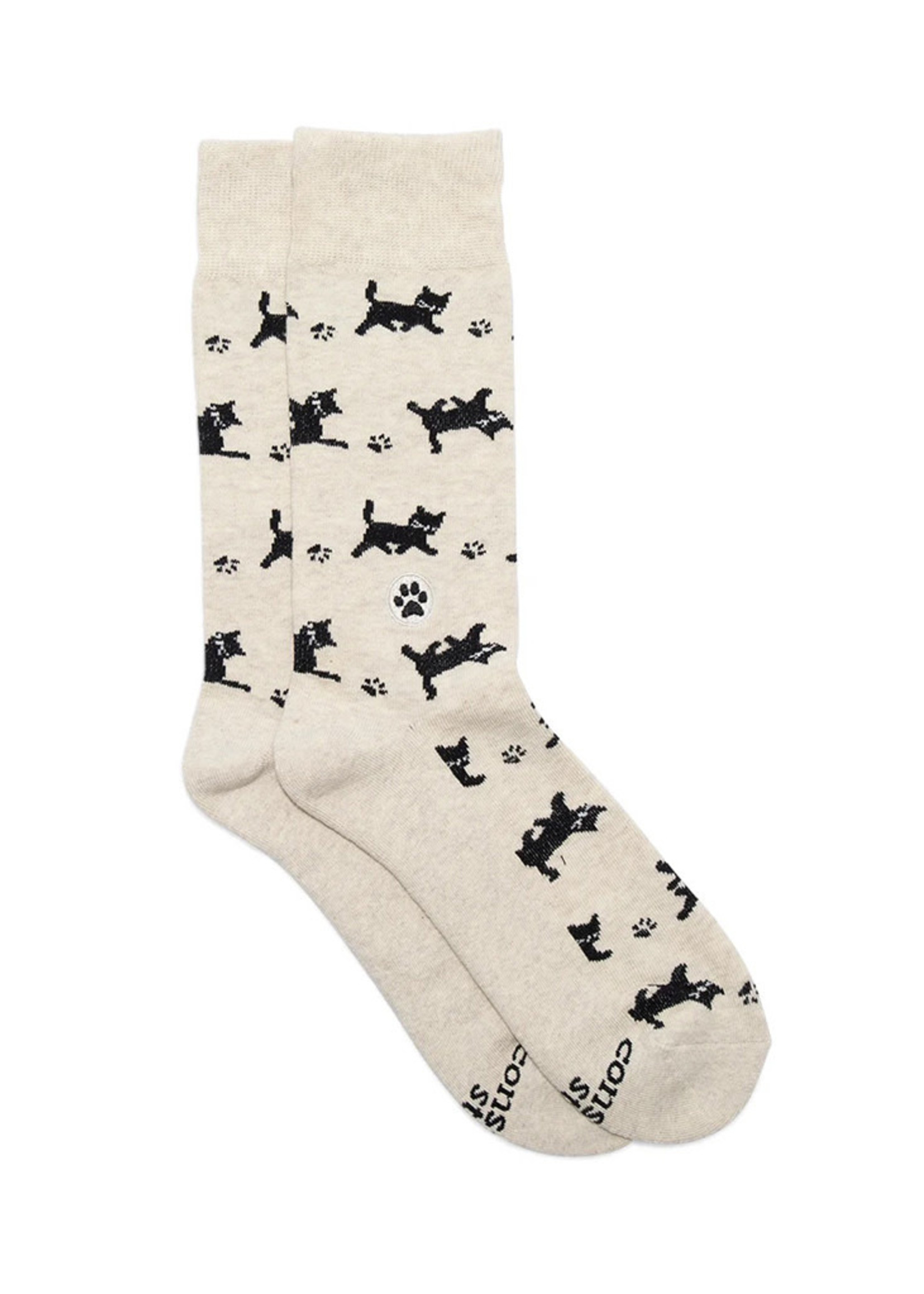 Conscious Step Men's Black Cat Socks