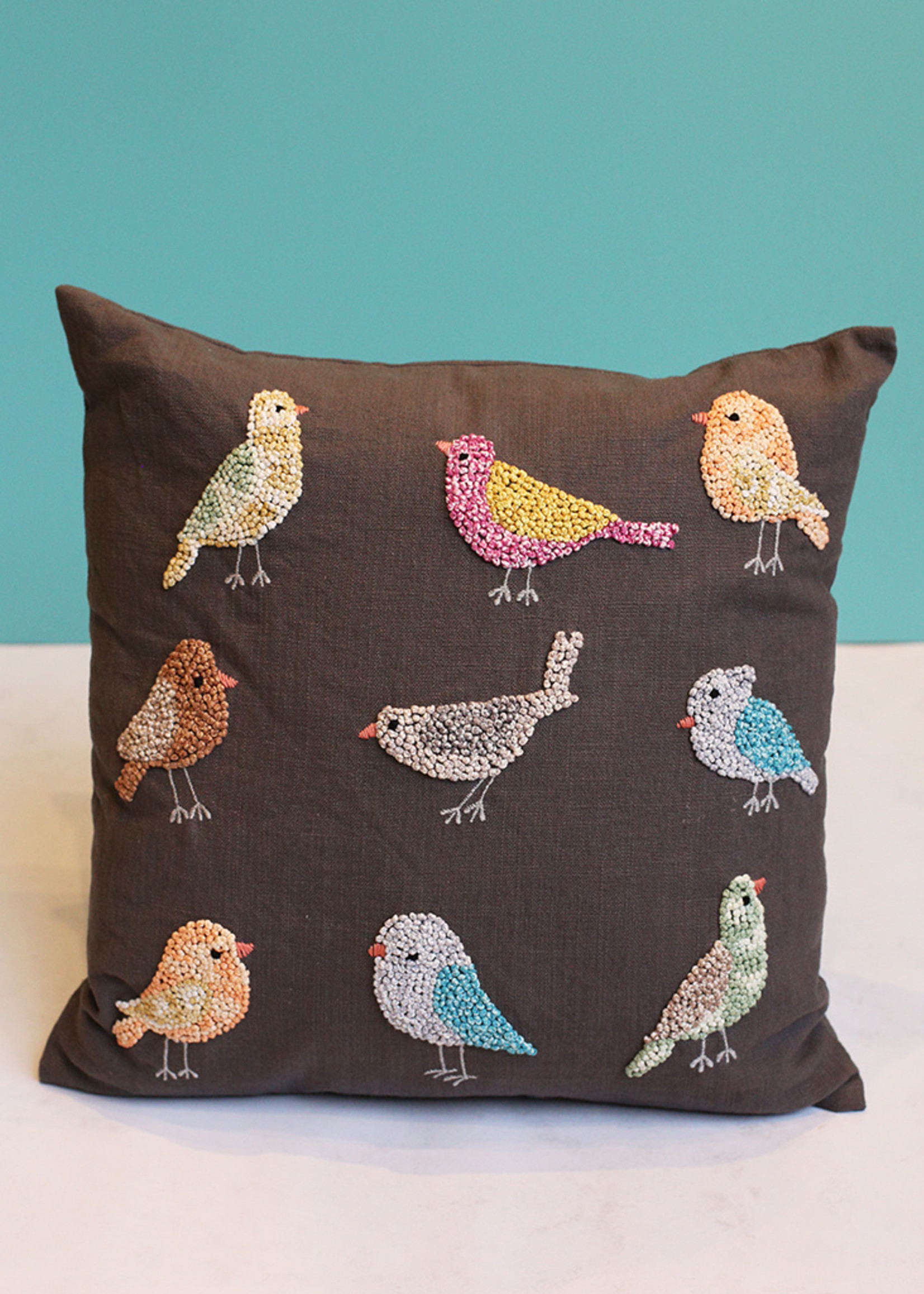 Natural Habitat Colorful Knotty Bird Pillow