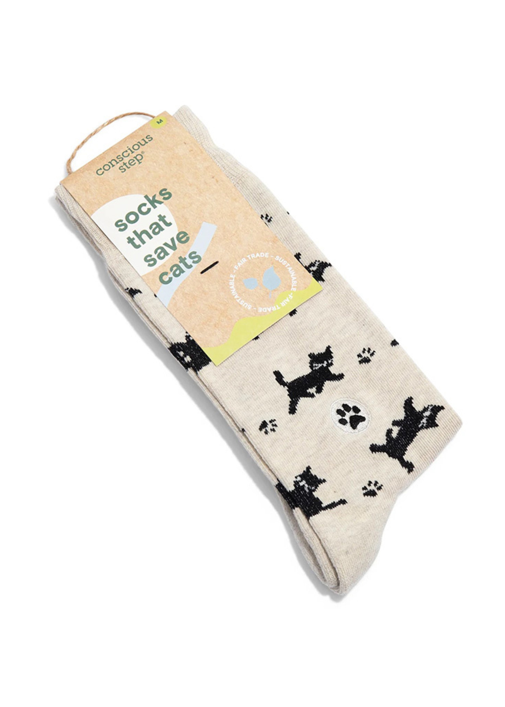 Women's Black Cat Socks from HumanKind Fair Trade - HumanKind Fair