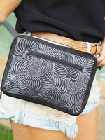 Malia Designs Black Monstera Belt Bag