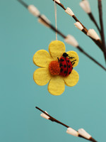 dZi Ladybug Bloom Felt Ornament