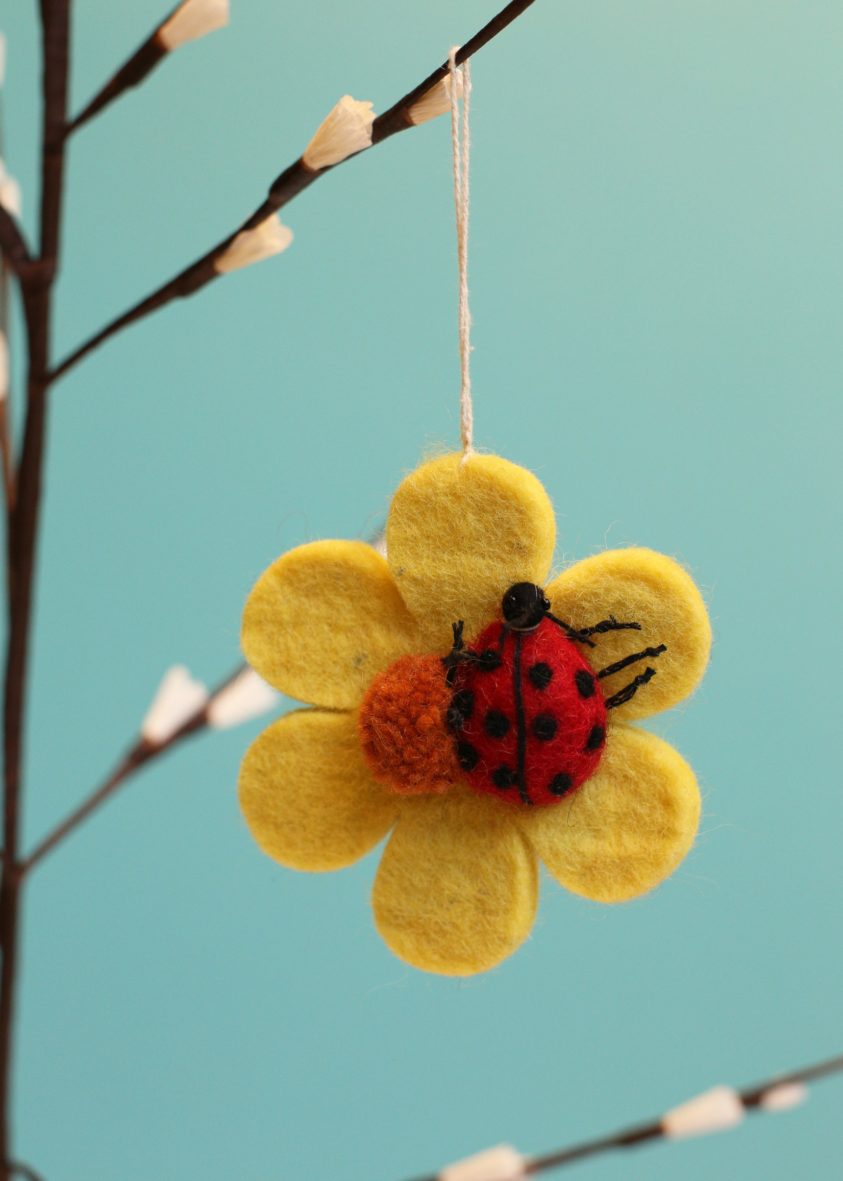 dZi Ladybug Bloom Felt Ornament
