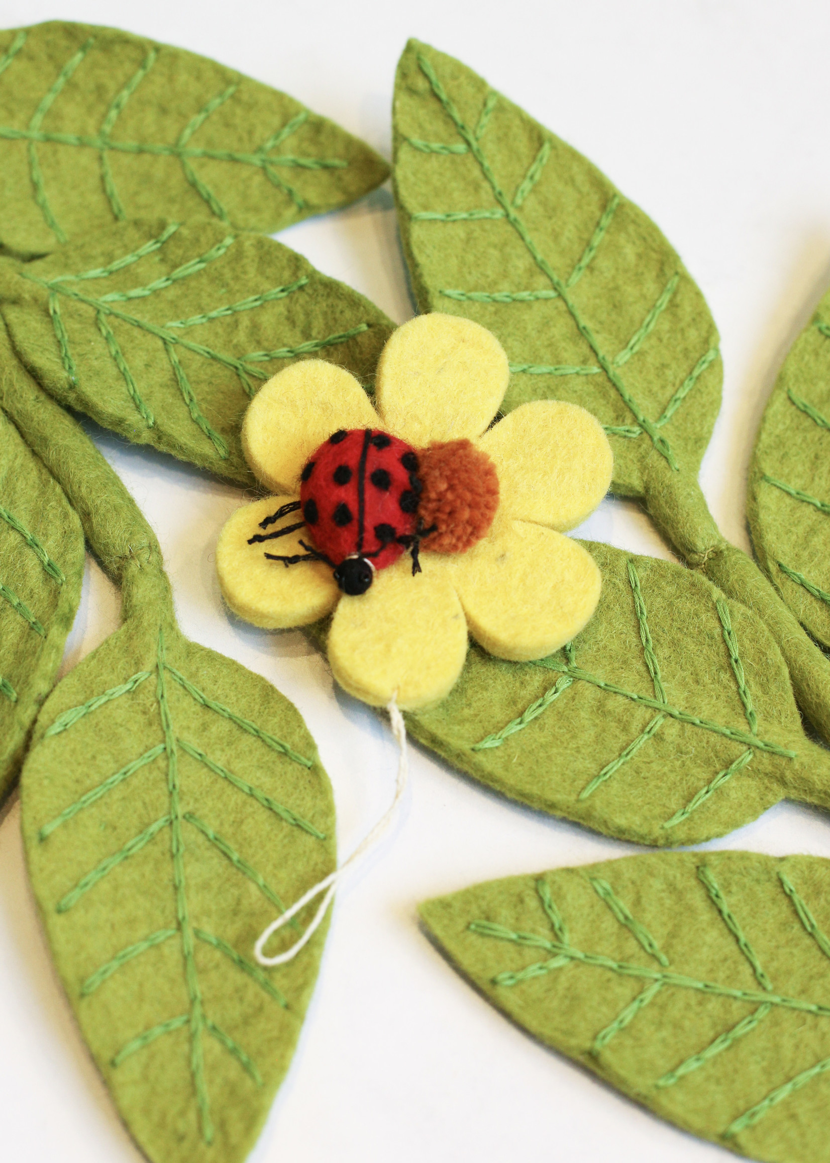 dZi Ladybug Bloom Felt Ornament