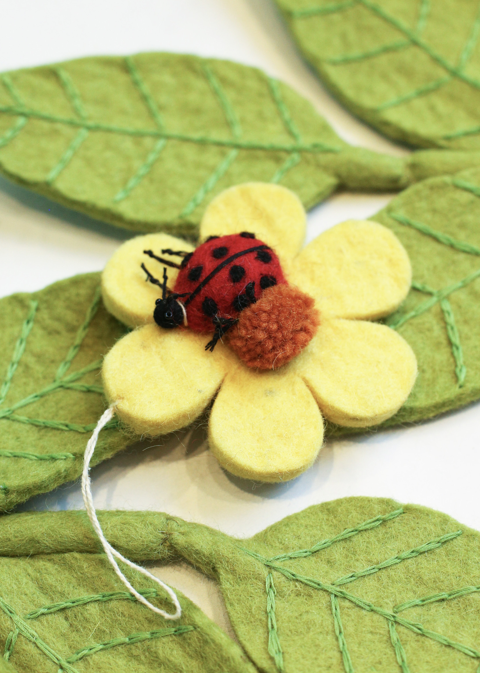 dZi Ladybug Bloom Felt Ornament
