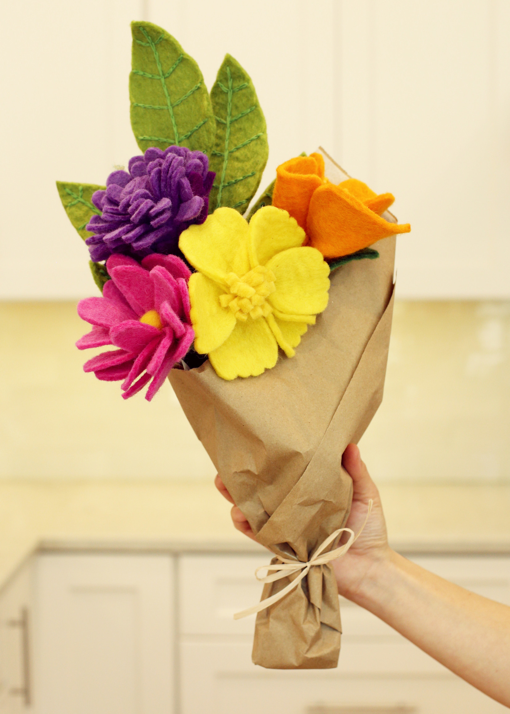 Global Goods Partners Bright Spring Felt Flower Bouquet