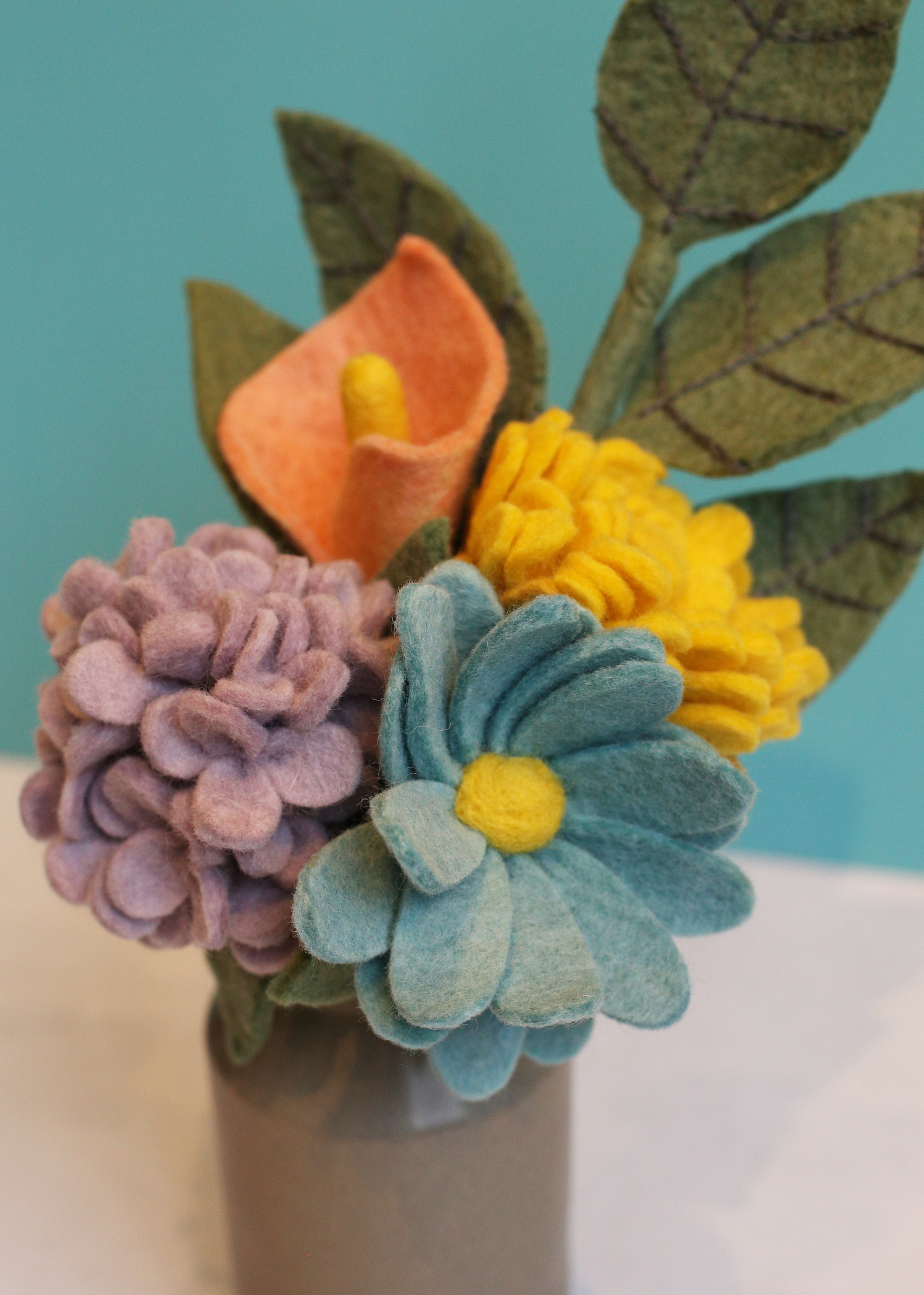 Global Goods Partners Spring Pastels Felt Flower Bouquet