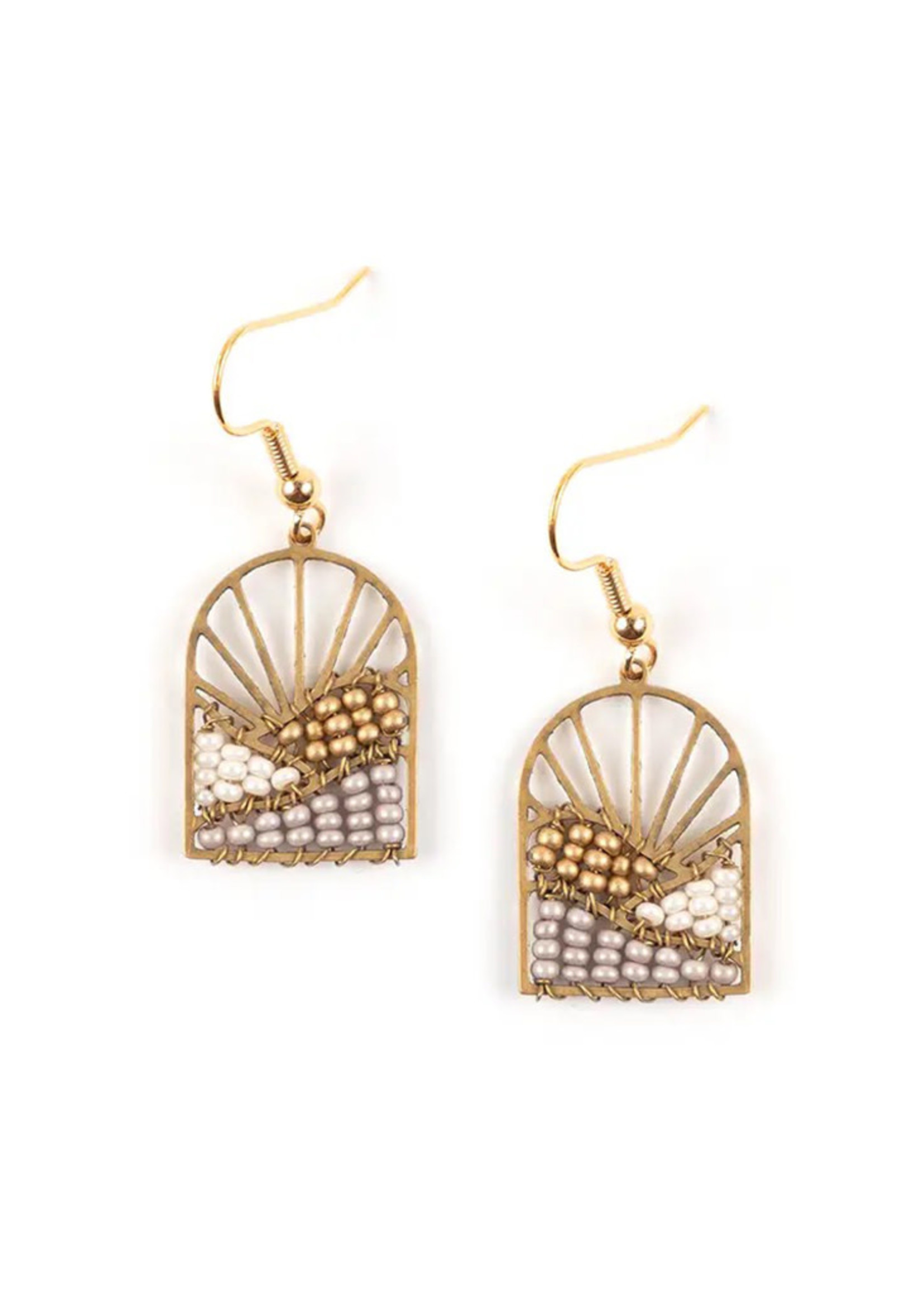 Altiplano Sunrise Brass and Bead Earrings