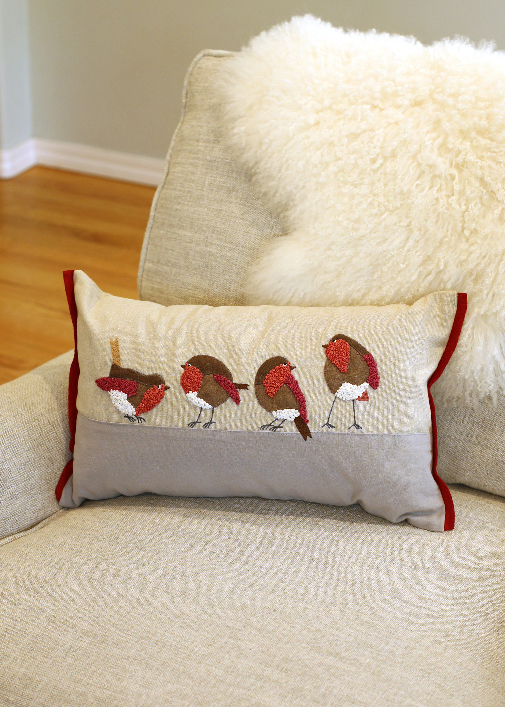Natural Habitat Red Knotty Robins Pillow