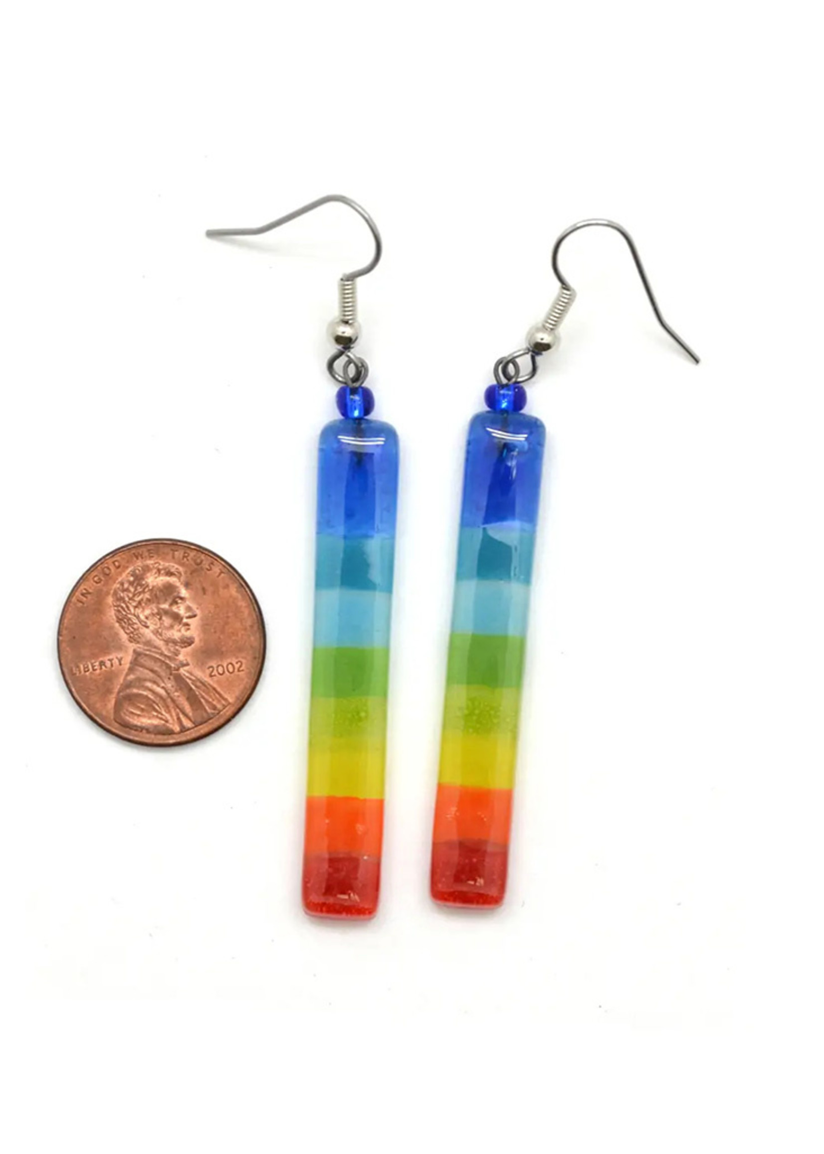 Dunitz Jewelry Long Glass Rainbow Earrings