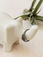 Venture Imports Natural Soapstone Elephant Ring Holder