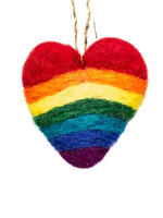 Felt Heart Rainbow Ornament