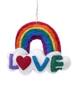 Global Groove Life Felt Rainbow Love Cloud Ornament