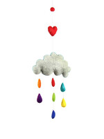 Felt Cloud & Raindrops Mobile