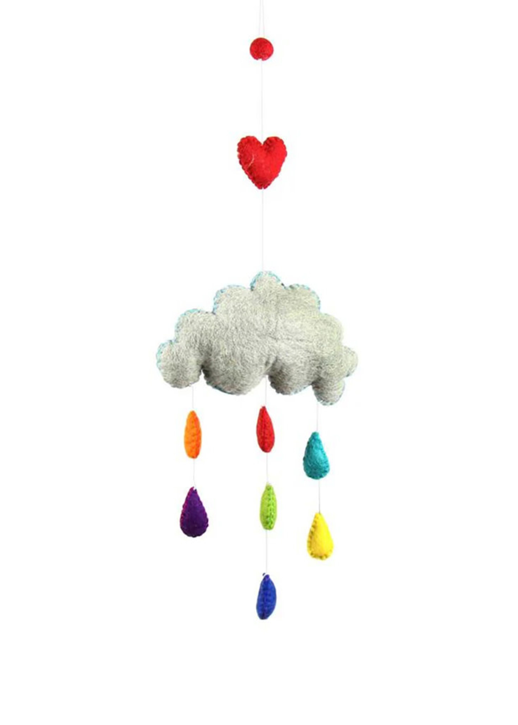 Global Groove Life Felt Cloud & Raindrops Mobile