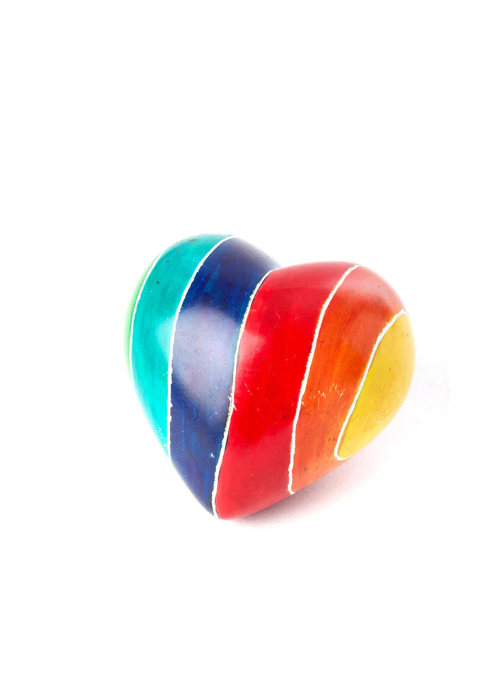 African Modern Rainbow Soapstone Heart
