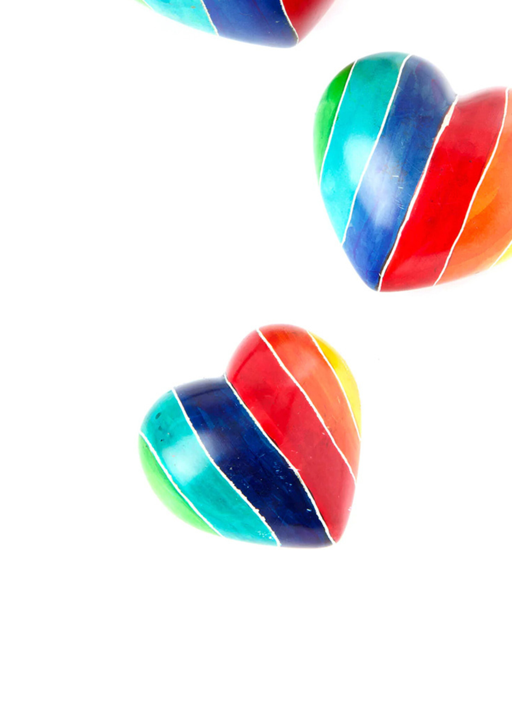 African Modern Rainbow Soapstone Heart
