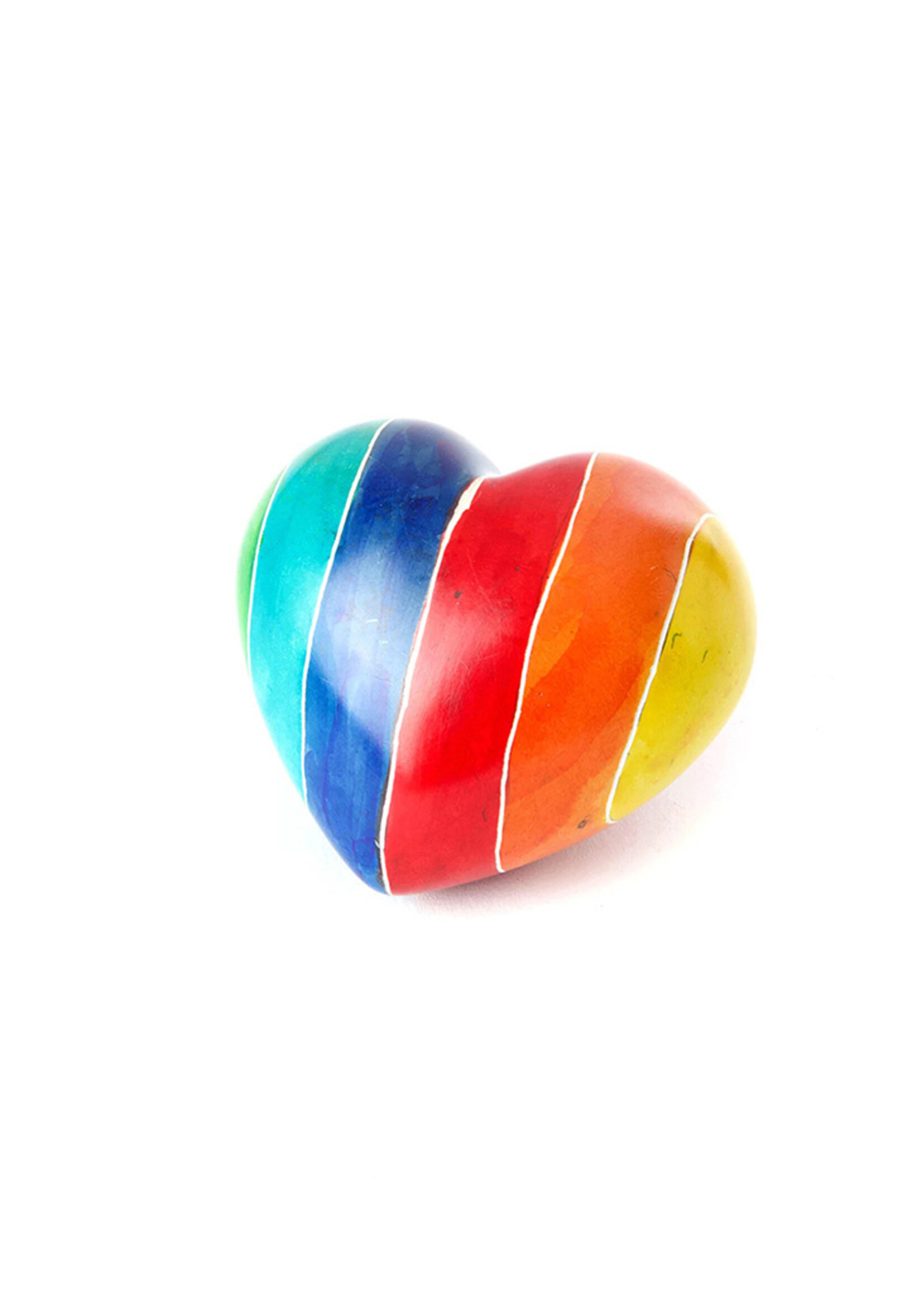African Modern Rainbow Soapstone Heart