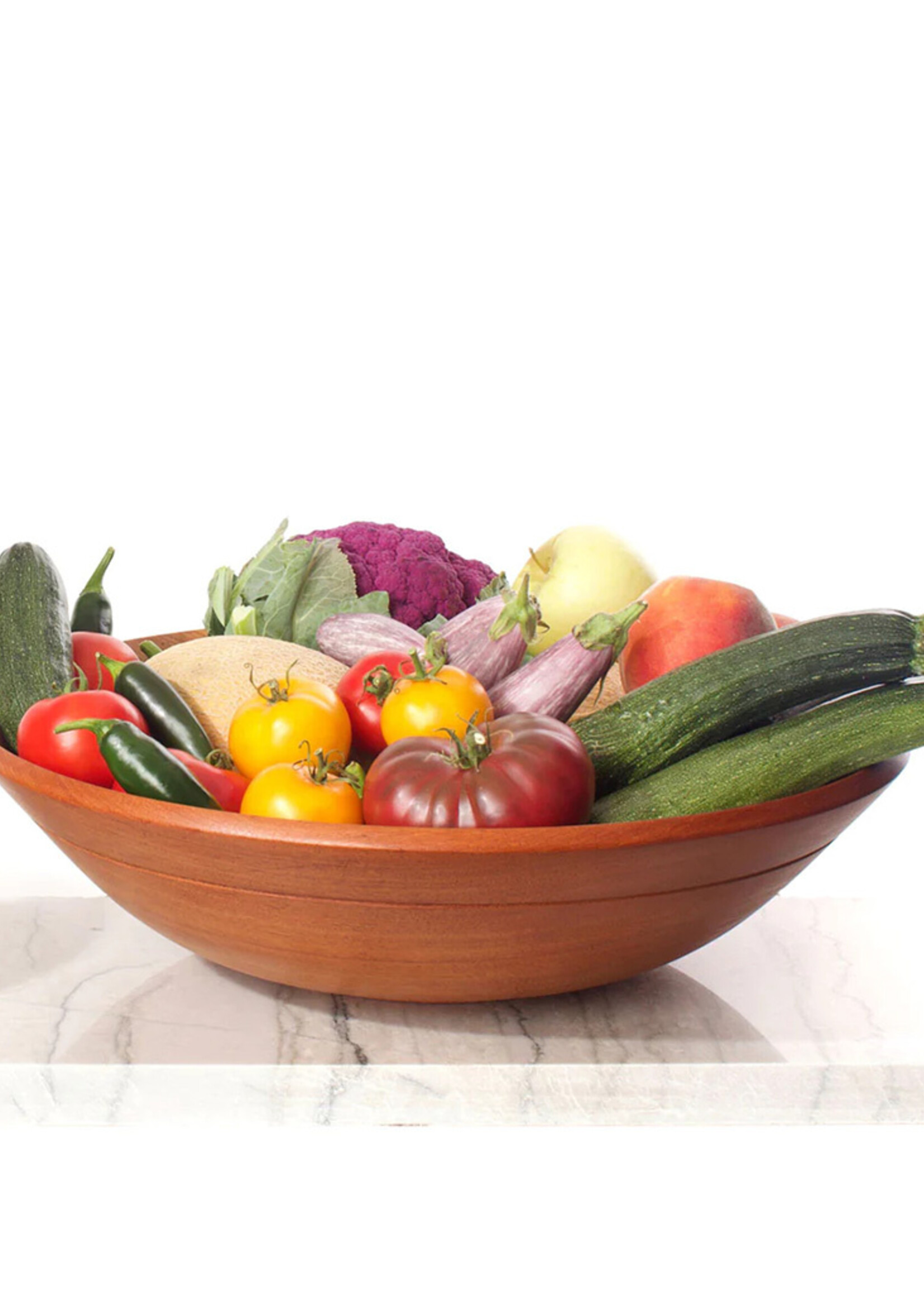 African Modern 17-18in Mahogany Wood Bowl