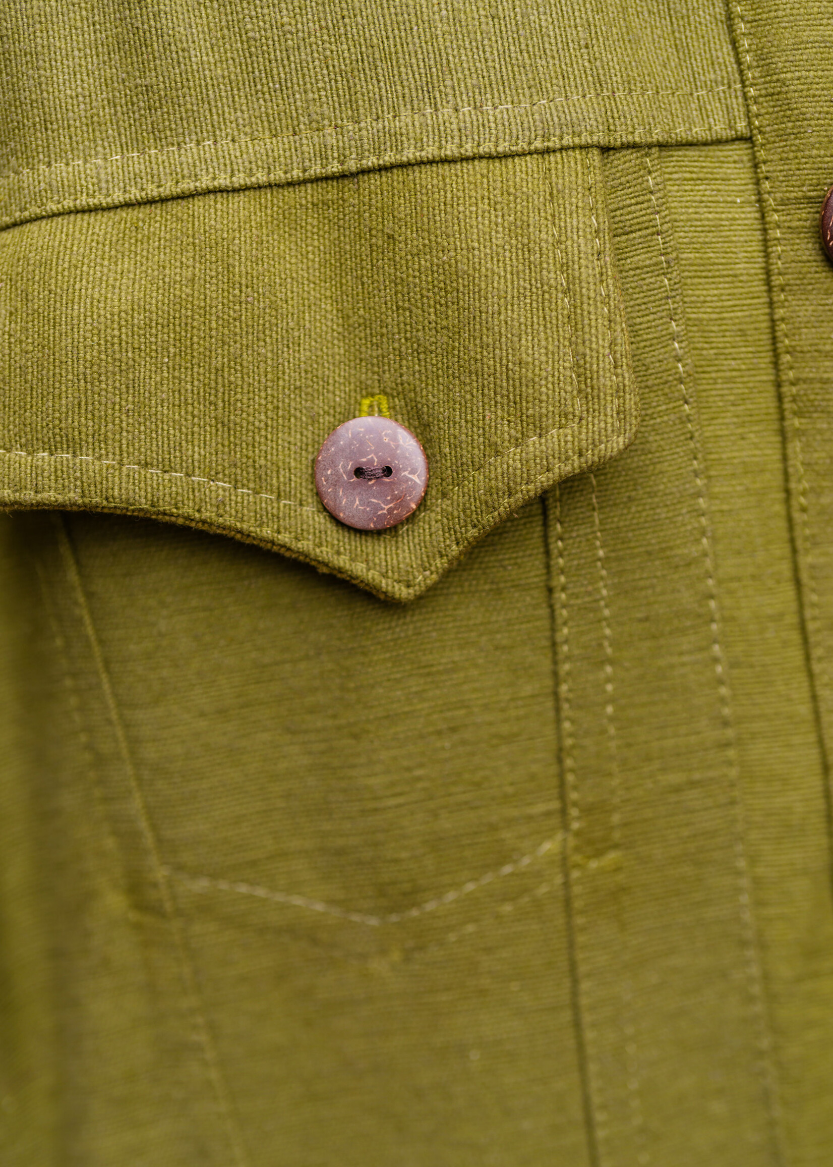 Ganesh Himal Olive Green Jean Style Jacket