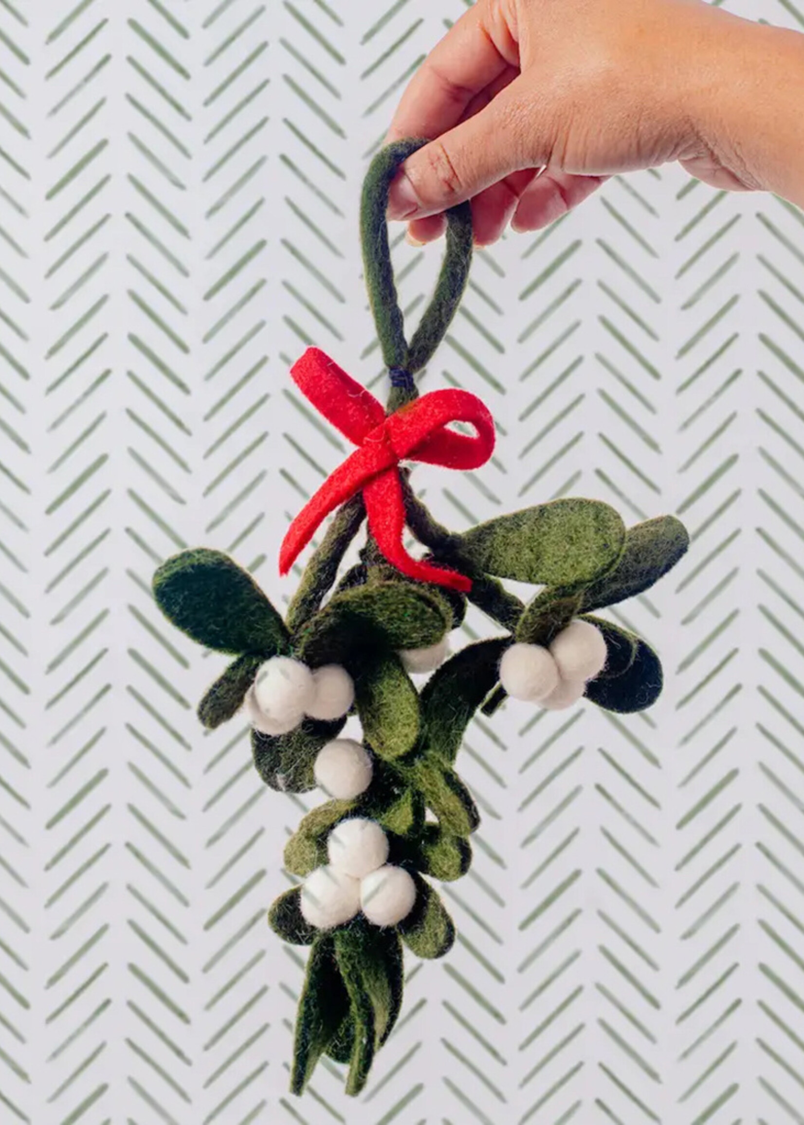 Global Goods Partners Felt Mistletoe Ornament