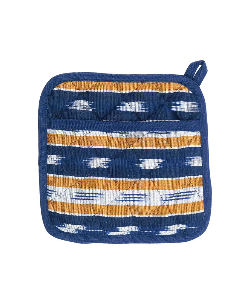 Potholder, organic cotton. midnight blue marl, Potholders