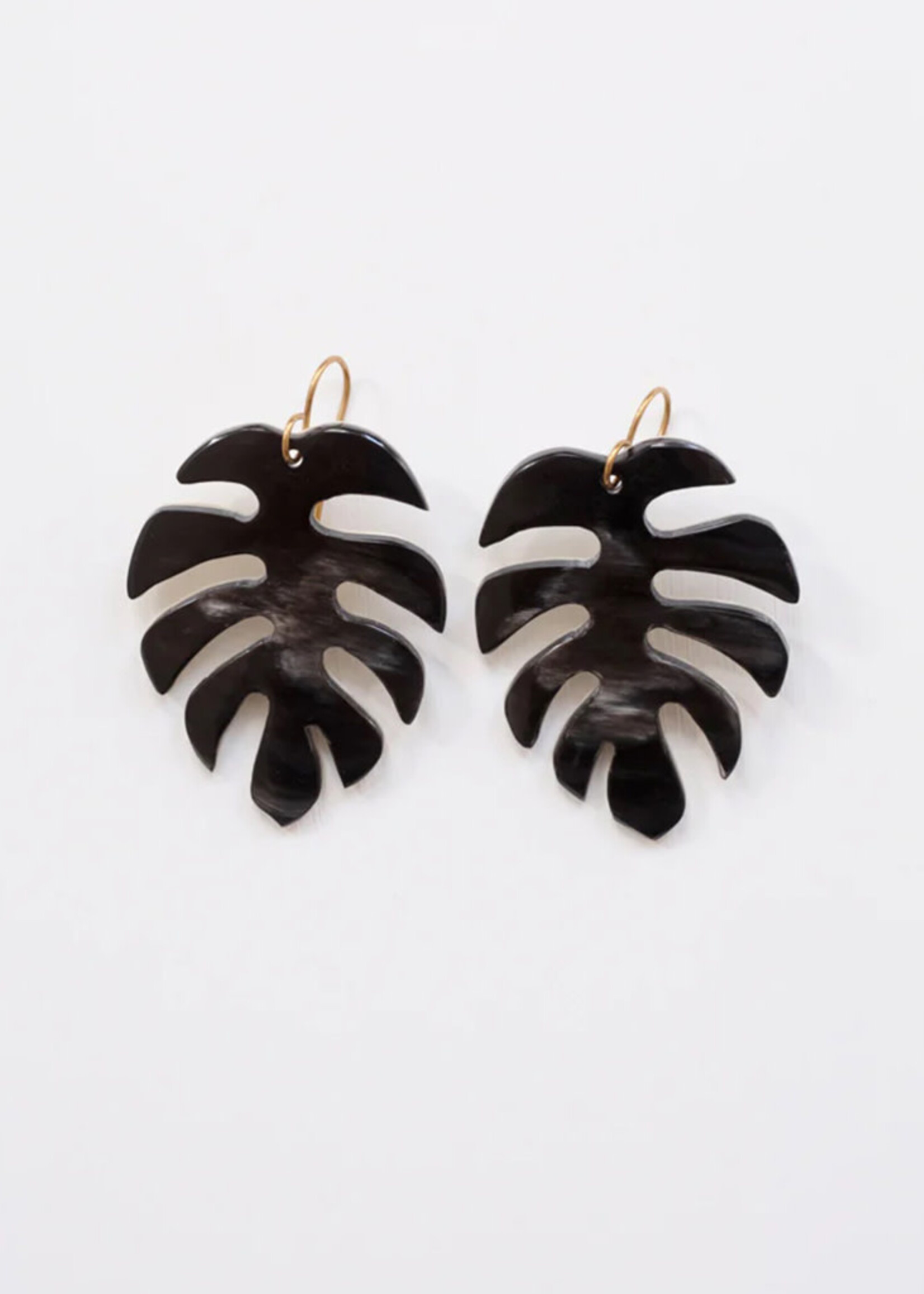 Monstera Palm Leaf Earrings