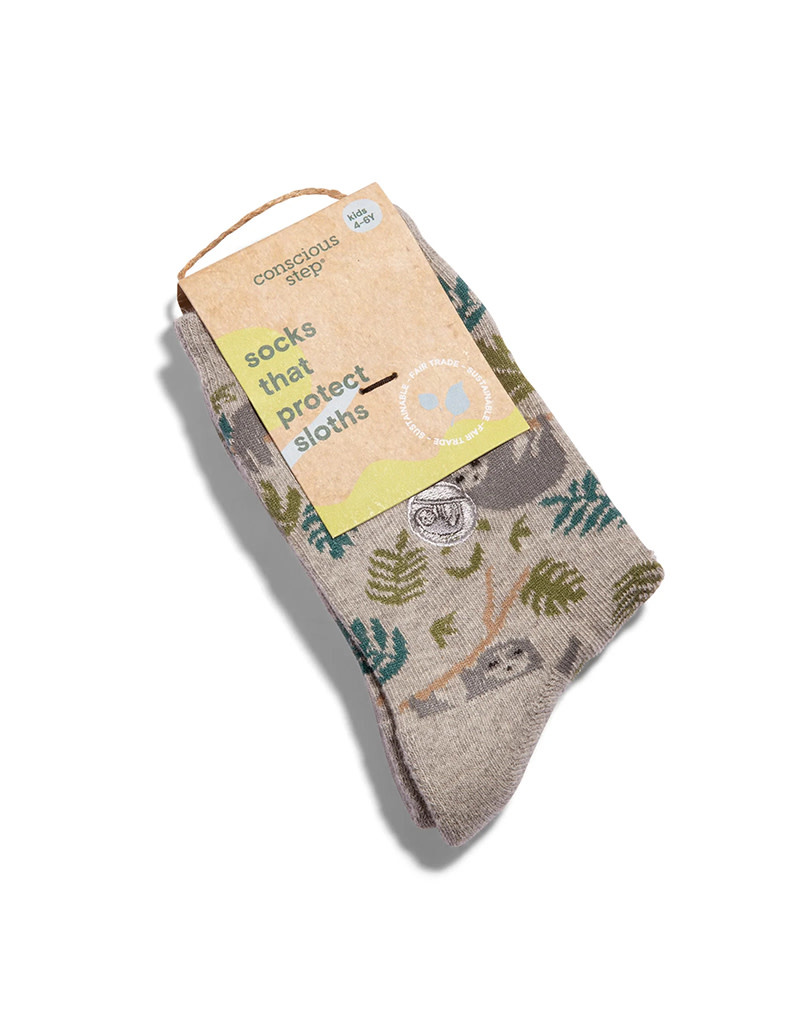 Preschool Kids Socks that Protect Sloths from HumanKind Fair Trade
