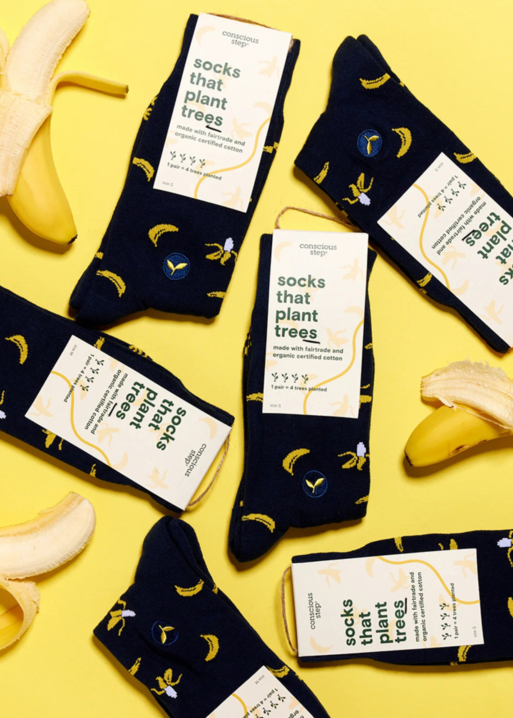 Conscious Step Men's Banana Socks that Plant Trees