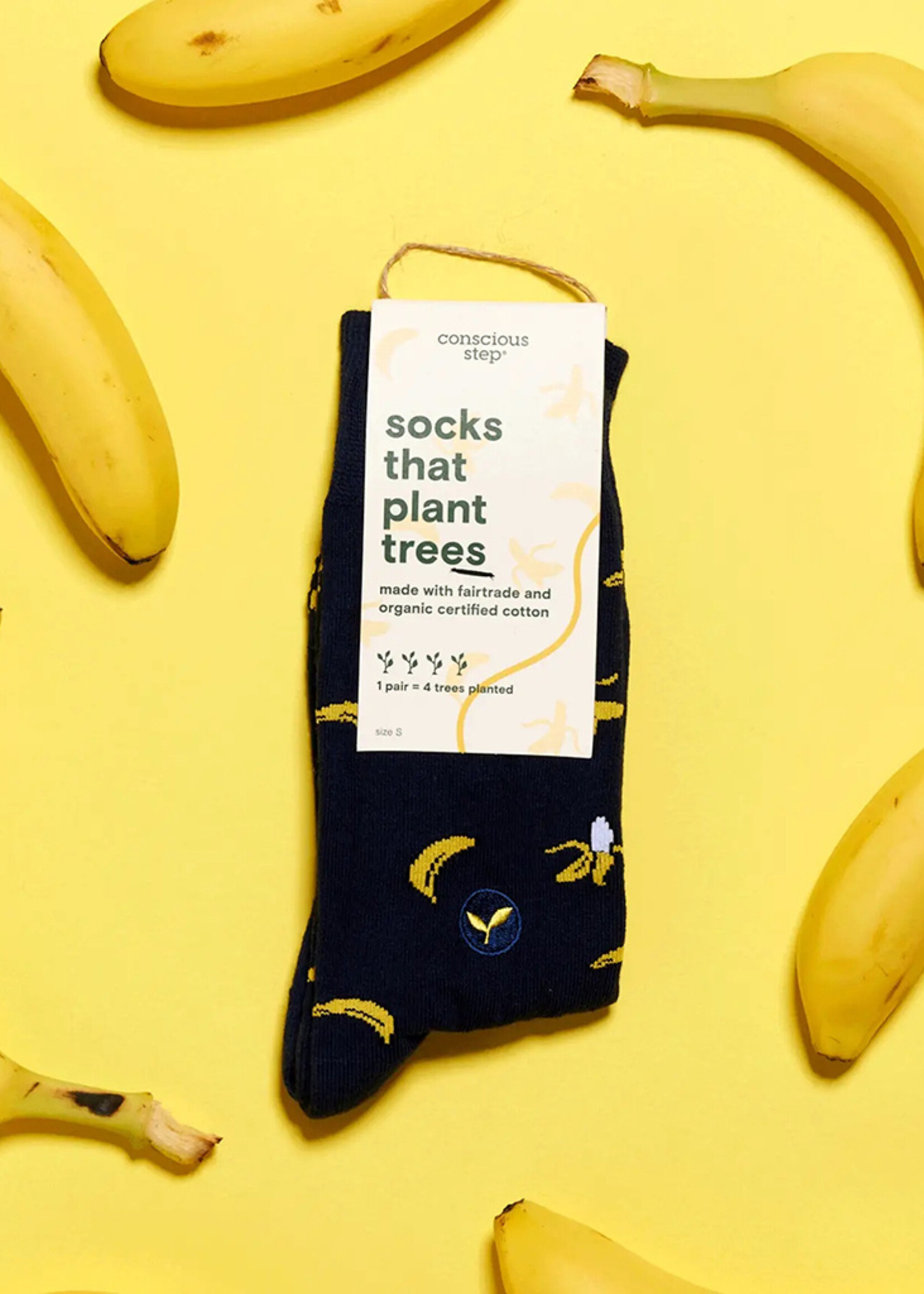 Conscious Step Men's Banana Socks that Plant Trees