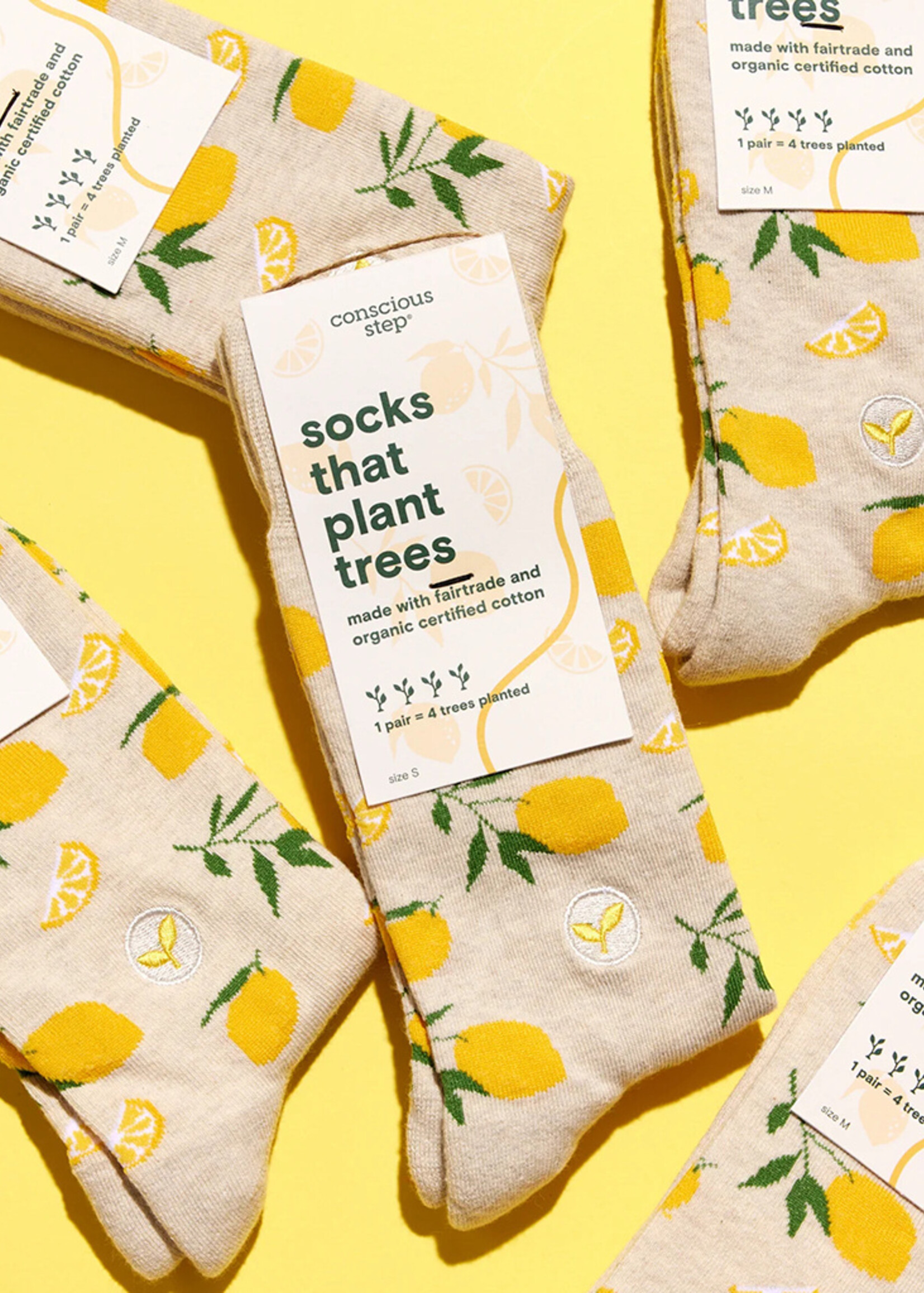Conscious Step Men's Lemon Socks that Plant Trees